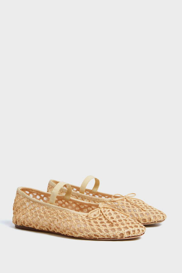 Natural Crochet Raffia Leonie Flats