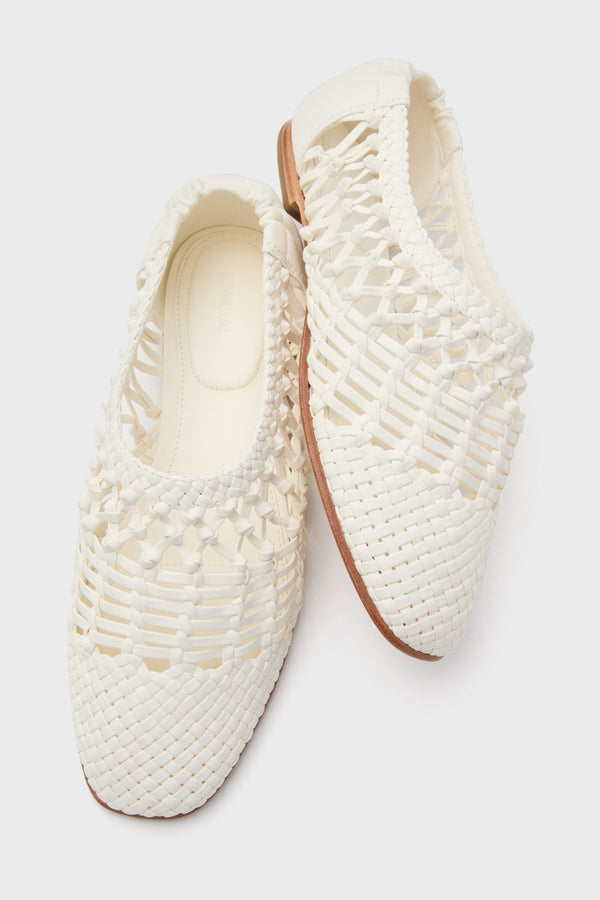 Ivory Open Weave Ballet Flats