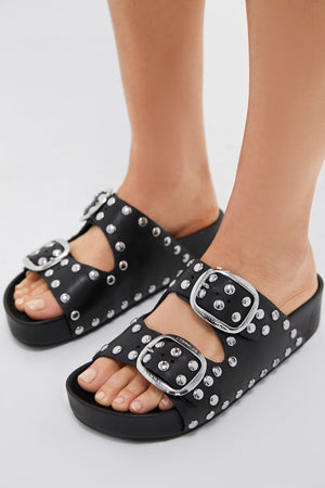 Black with Silver Studs Jack Sandals