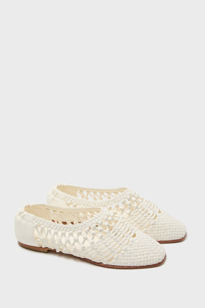 Ivory Open Weave Ballet Flats