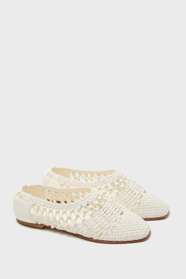 Ivory Open Weave Ballet Flats