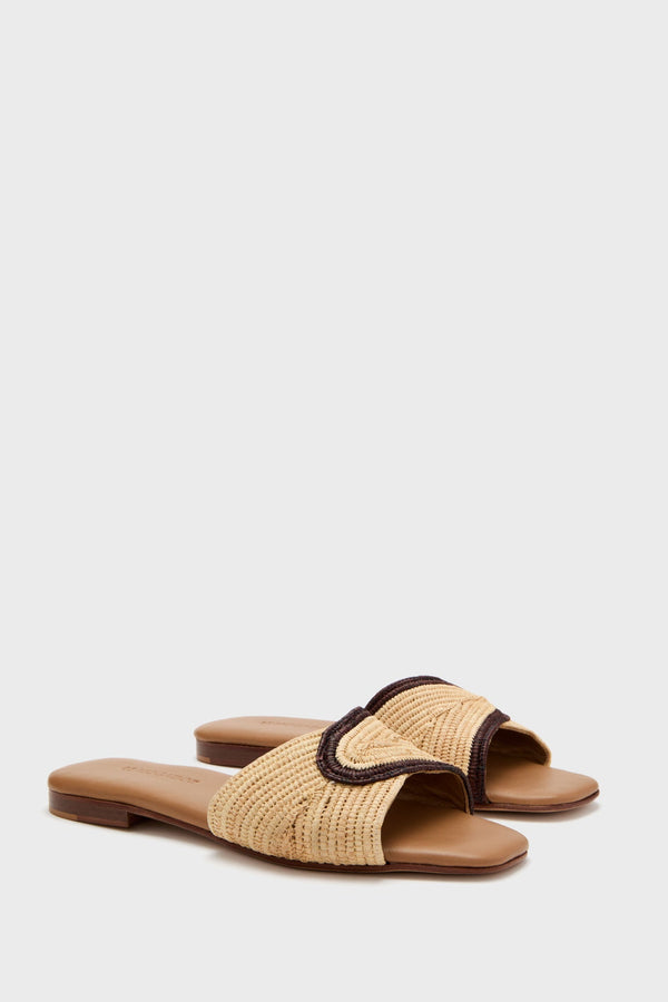 Nude and Brown Volakas Flats