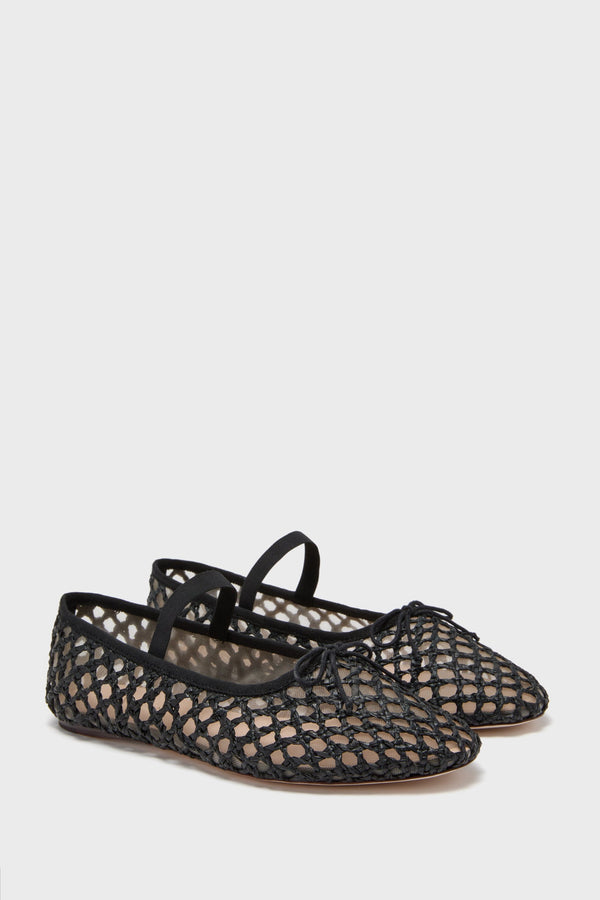 Black Crochet Leonie Flats