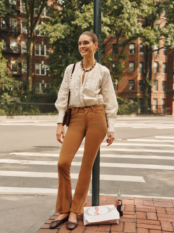Espresso Woven Leather Leonie Flats