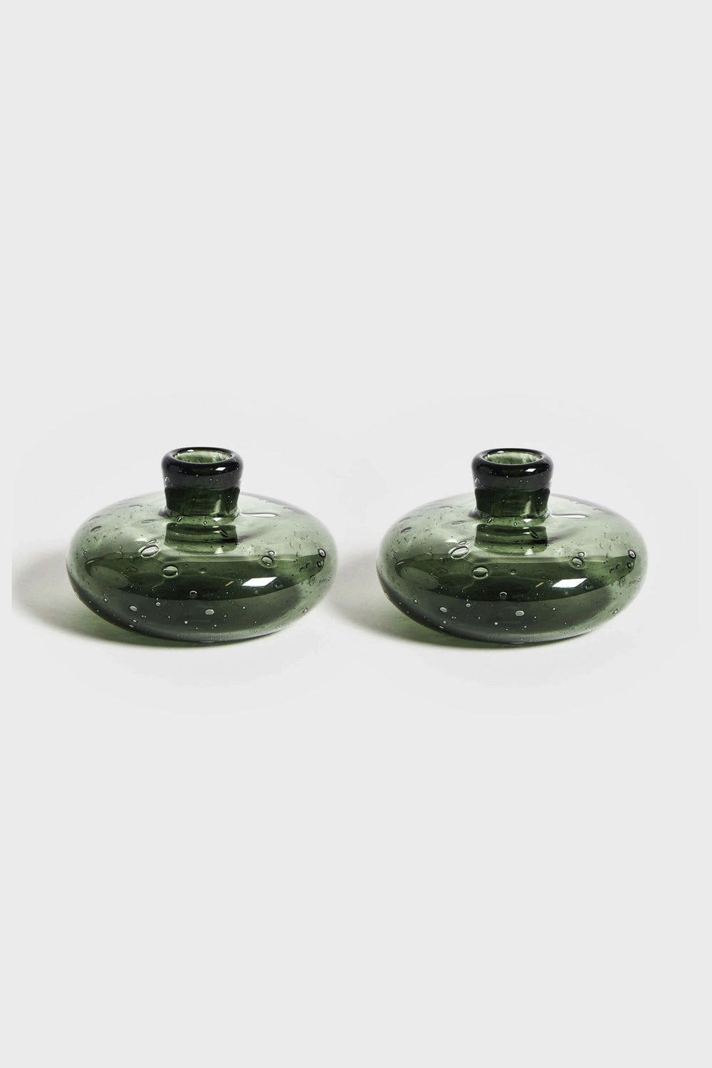 Tourmaline Green Bubble Glass Candleholder