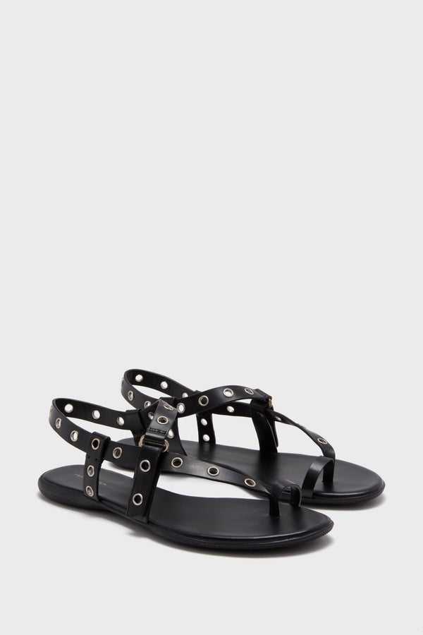 Perfect Black Eyelet Thong Sandal