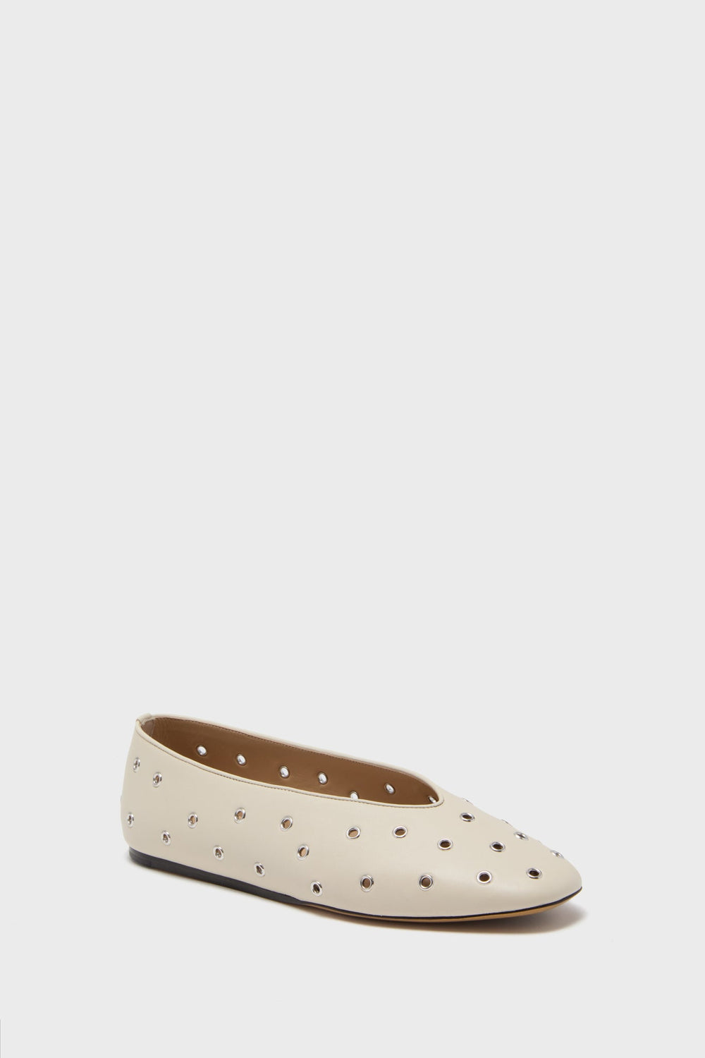 Ecru Regency Eyelet Studded Slippers