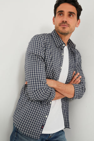 Navy White Check Movement Shirt