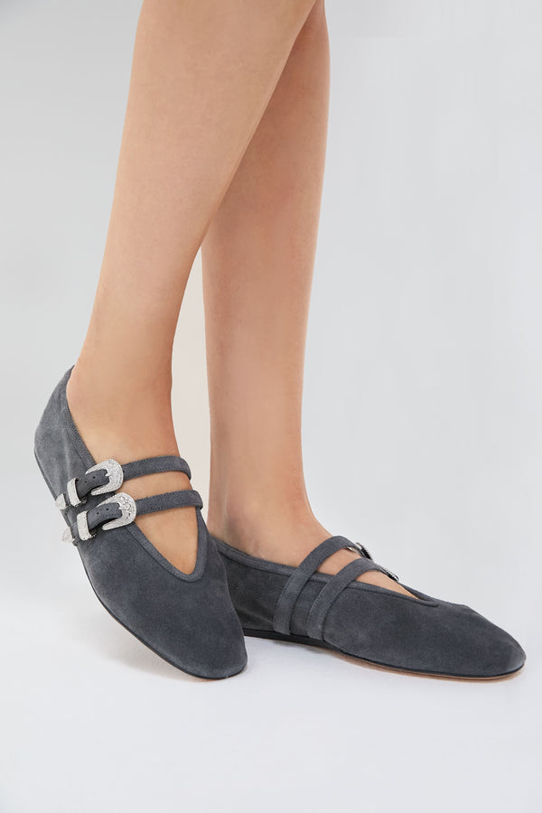 Anthracite Claudia Ballet Western Flats