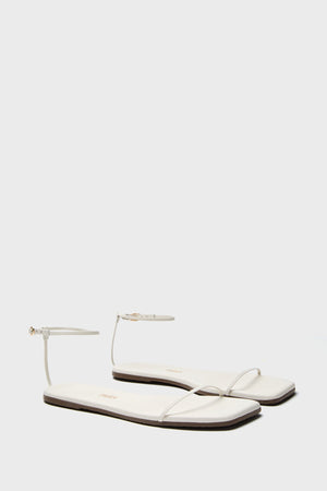 Cream Square Toe Twiggy Sandals