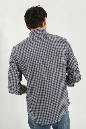 Navy White Check Movement Shirt