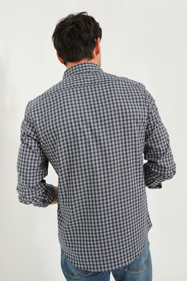 Navy White Check Movement Shirt