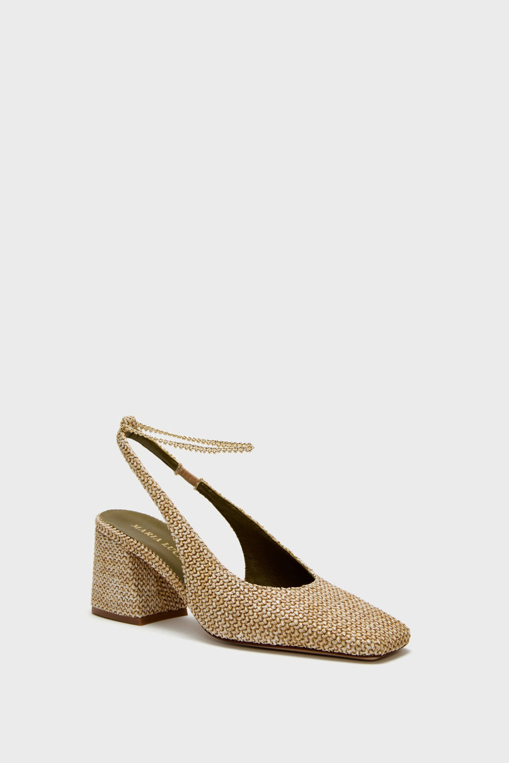 Natural Raffia Ilaria Slingback Heels