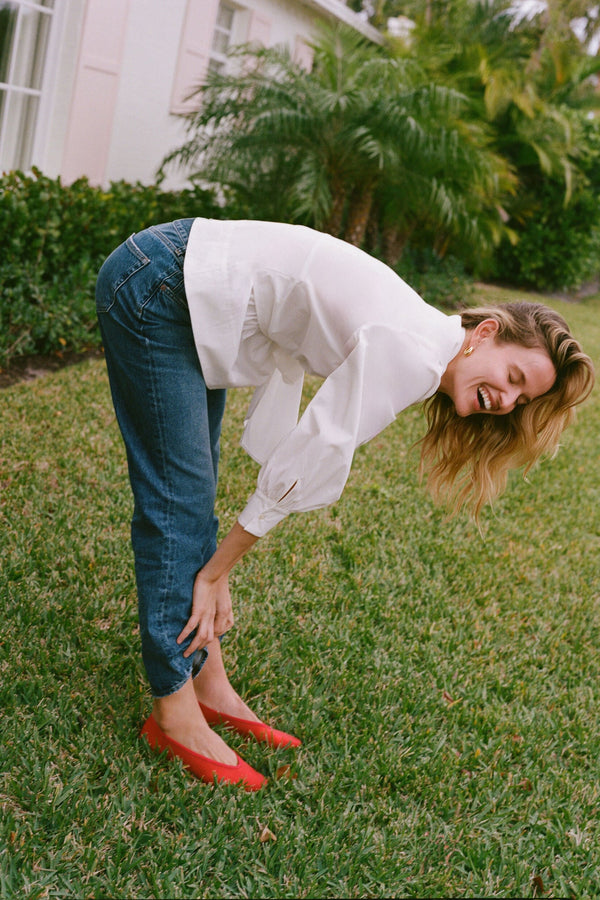 Red Mesh Nina Flats
