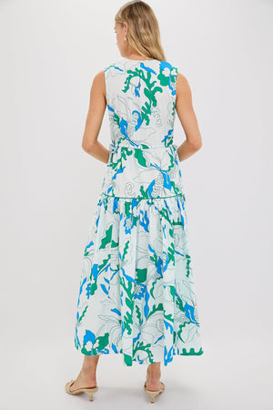 Orchid Green Sleeveless Piped Maxi Dress
