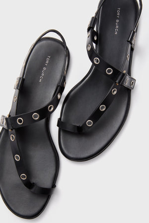 Perfect Black Eyelet Thong Sandal