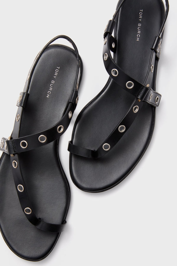 Perfect Black Eyelet Thong Sandal