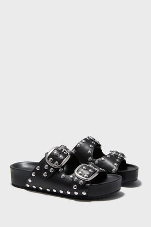 Black with Silver Studs Jack Sandals
