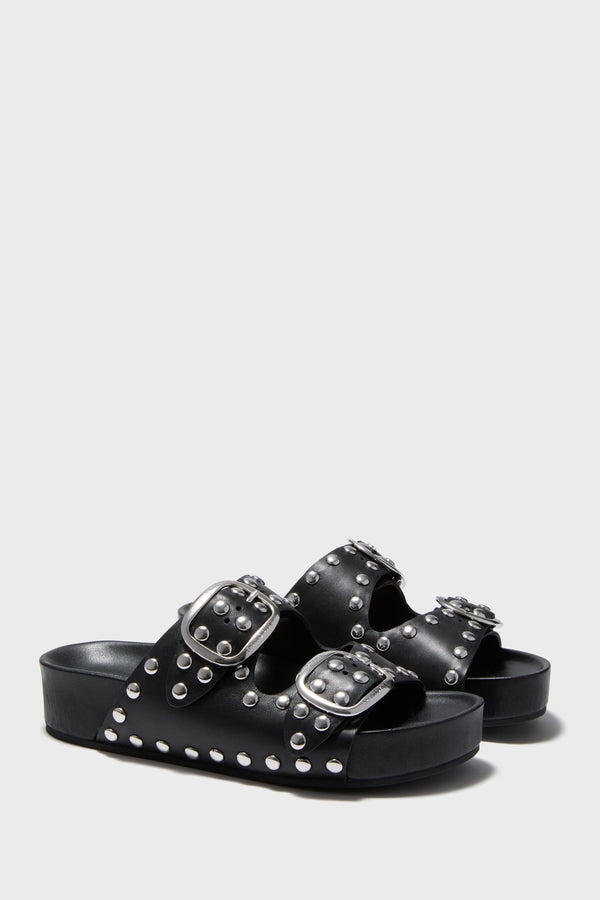 Black with Silver Studs Jack Sandals