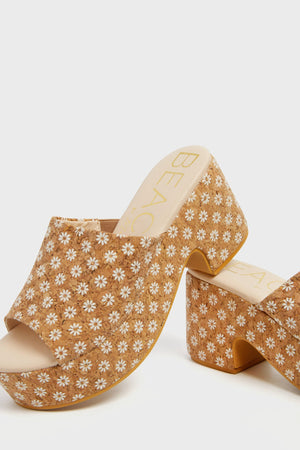 Cork Daisy Terry Heels