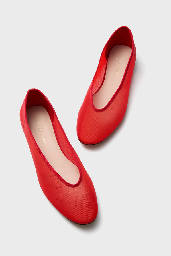 Red Mesh Nina Flats