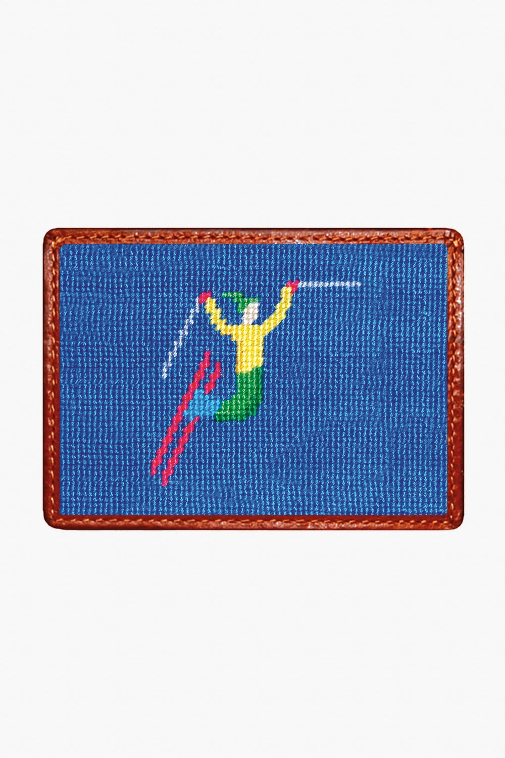 Ski Tricks Needlepoint Credit Card Wallet