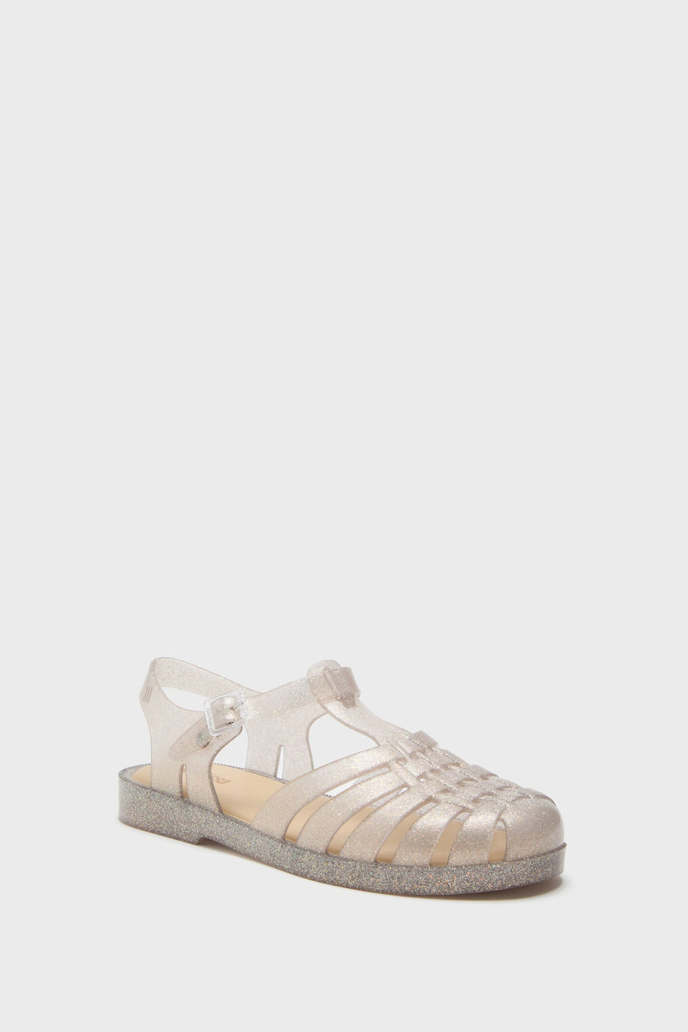 Beige Silver Glitter Possession Sandals