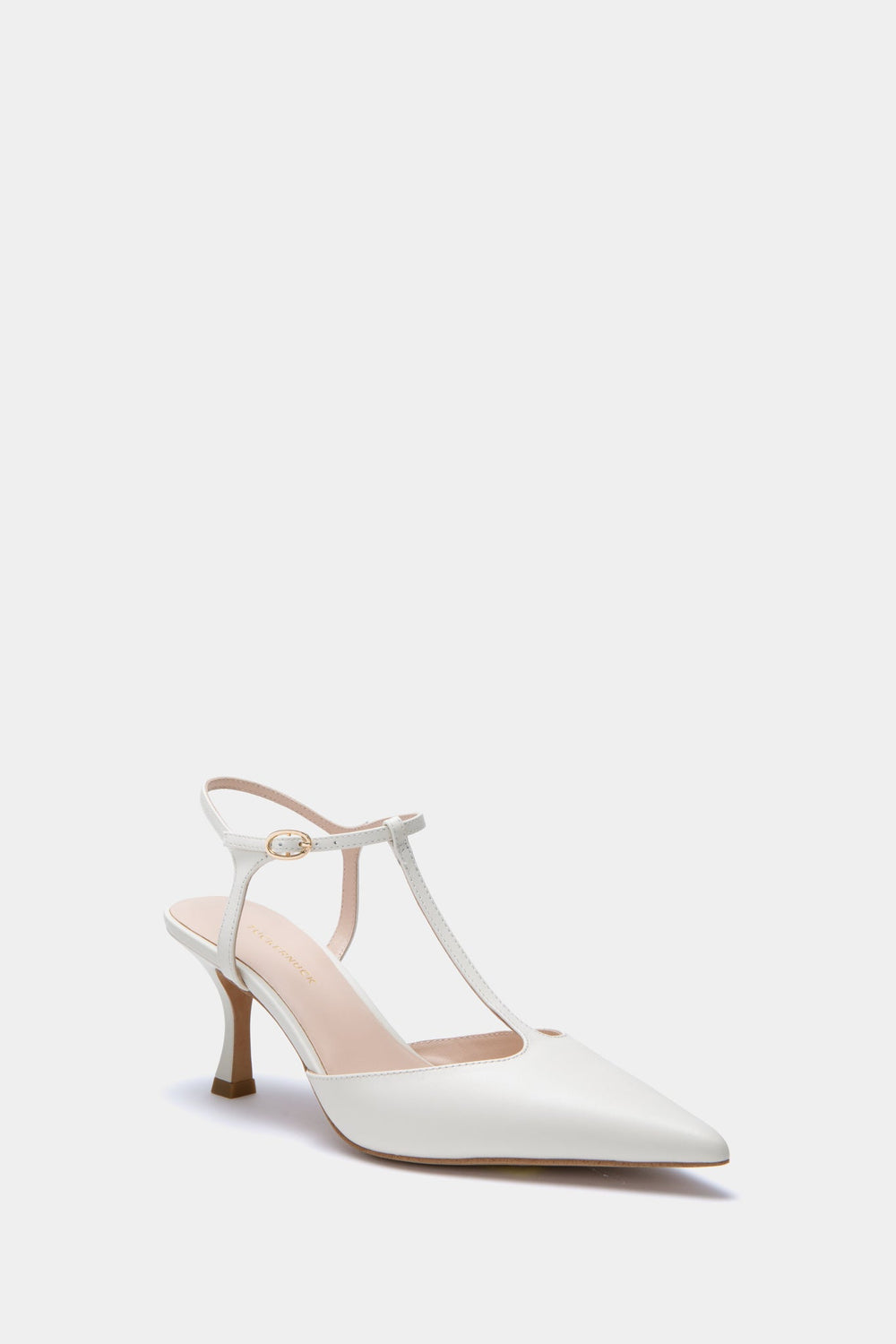 White Nappa Leather Margot Heels