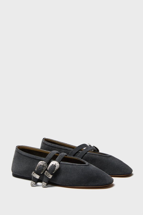 Anthracite Claudia Ballet Western Flats
