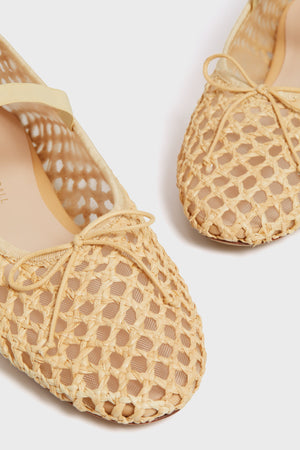 Natural Crochet Raffia Leonie Flats