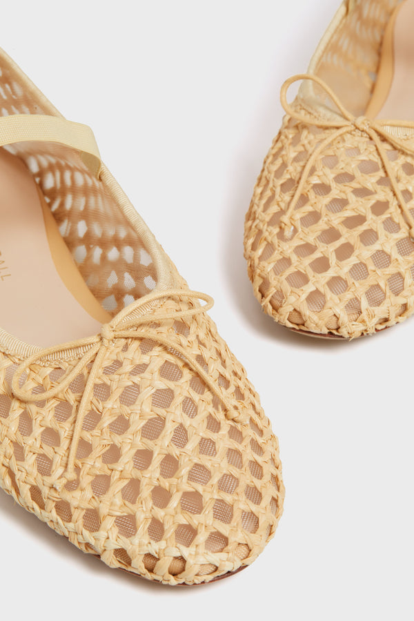 Natural Crochet Raffia Leonie Flats