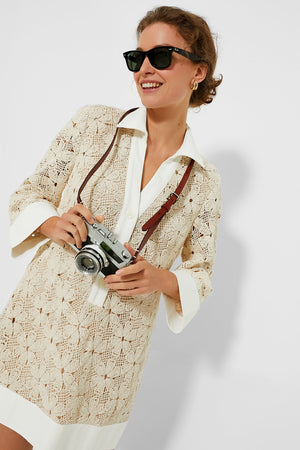 Tan Crochet Collier Dress