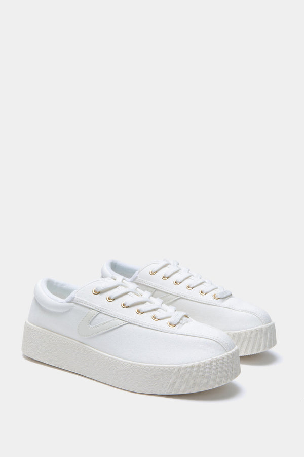 White Nylite Bold Plus Canvas Sneakers