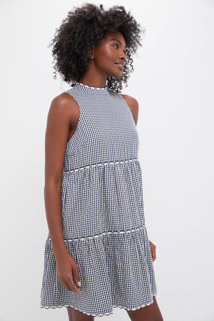 Navy Gingham Morgan Dress
