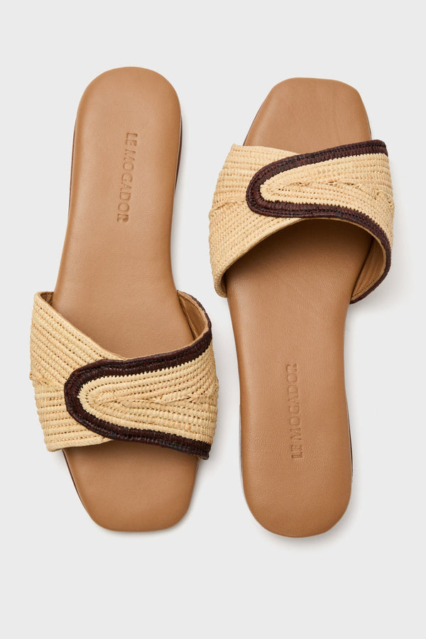 Nude and Brown Volakas Flats