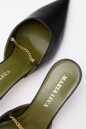 Black Metella Heeled Mules