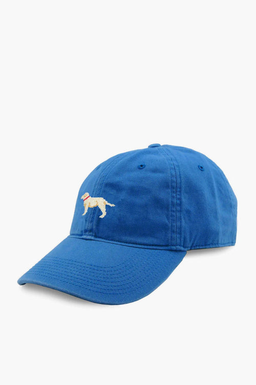 Royal Blue Yellow Lab Needlepoint Hat