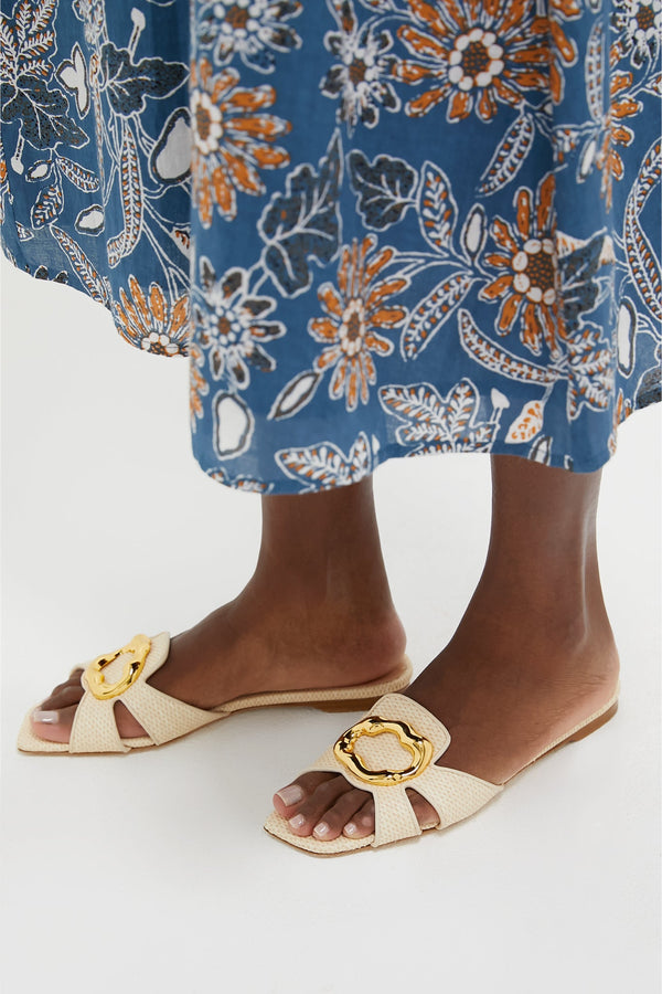 Natural Raffia Alvara Flats