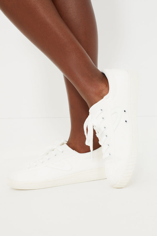 Women's White Nylite Canvas Sneakers